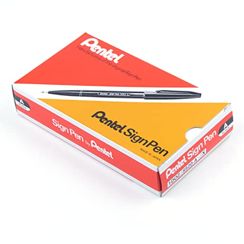 Pentel S520-A - Original Sign Pen S520 2.0mm Black S520-A - (PK12)