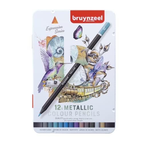Bruynzeel Expression Colour - Lápices (12 piezas, en lata), color metálico