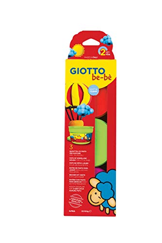 Giotto Be-Bè Pasta Para Jugar 100 G. Estuche 3 Uds. (Naranja + Magenta + Verde)