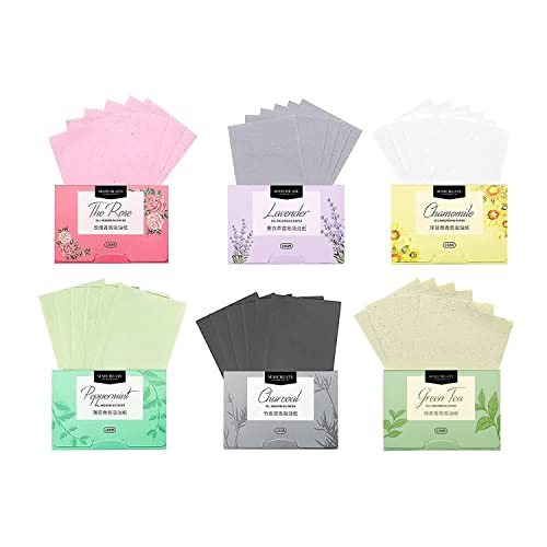 Papel absorbente de aceite facial LuLyL, 600 hojas de toallas de papel absorbentes de aceite natural, película de papel absorbente de aceite facial de tejido para hombres y mujeres