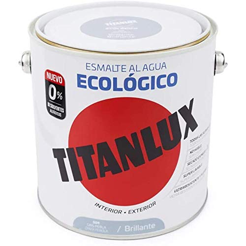 Titanlux Esmalte Al Agua Titanlux Ecológico Brillante 2, 5 L, 509 Gris Perla