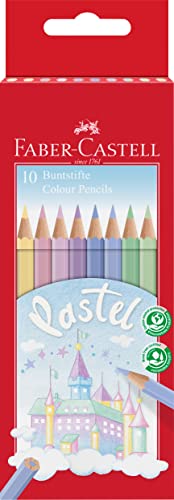 Faber-Castell 111211 - Lápices de colores pastel, estuche de cartón de 10 unidades