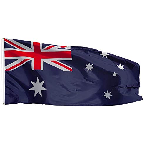 TOTOB Farolillos Feria Abril Rojos Bandera Banderín Nuevo 3x5Ft Banner Australia Interior Interior Decoración para el Bandera Tela Grande (Blue, One Size)