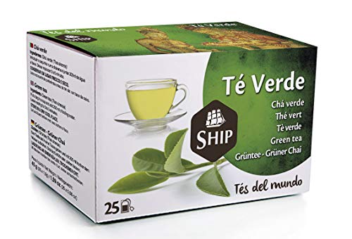 Ship - Té Verde en Caja de 25 Unidades -Propiedades Antioxidantes - Ayuda a Activar la Mente - Aporta Vitaminas y Minerales - Proporciona Bienestar y Tranquilidad - Sabor Dulce