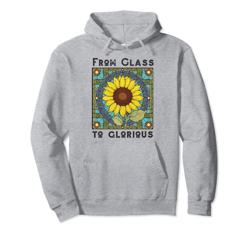 Vidrieras con diseño de girasol, colorido Sudadera con Capucha