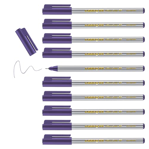 edding 89 - rotulador de punta fina - violeta - 10 rotuladores - punta redonda extrafina 0,3 mm - para escribir, subrayar y dibujar con precisión - en la oficina, en casa y en la escuela