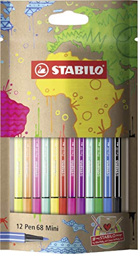 Rotulador premium STABILO Pen 68 Mini - Estuche con 12 colores