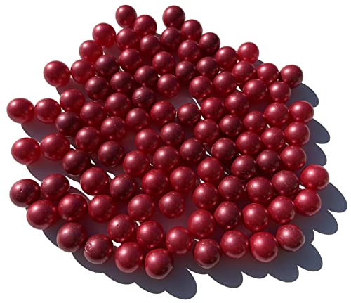 FAIRY TAIL & GLITZER FEE 90 canicas de cristal rojo claro, 500 g, canicas de 16 mm, para rellenar jarrones, color rojo, 100 2 cm