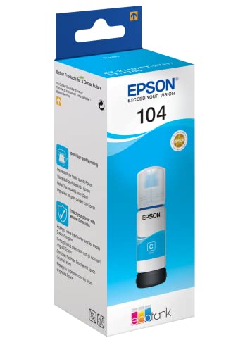 Epson C13T00P240 Tinta 104 cian 65ml 7500 Lados EcoTank