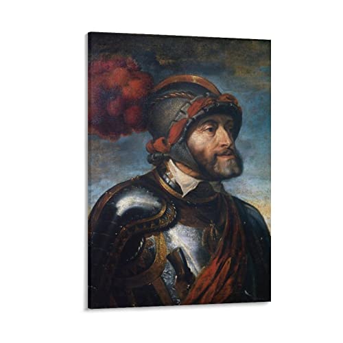 Póster de pintores barrocos Peter Paul Rubens emperador Carlos V para pared, póster de pintura en lienzo, póster de obras de arte, decoración de habitación, 60 x 90 cm