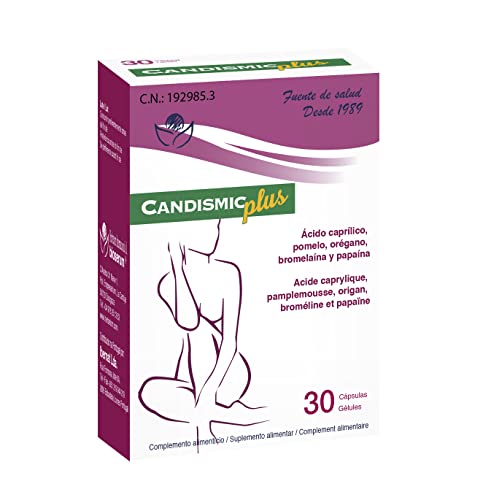 Candismic Plus 30 cápsulas - Herbetom Bioserum | Con ácido caprílico, pomelo, orégano, bromelina y papaína | Equilibrio de la flora del tracto digestivo y vaginal
