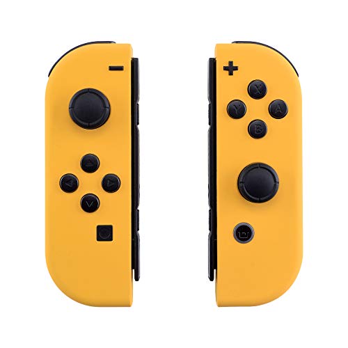 eXtremeRate Carcasa Joycon para Nintendo Switch OLED Funda de Agarre Reemplazo Shell de Bricolaje con Botón Completo para Nintendo Switch Joycons OLED No Incluye Carcasa de Consola(Amarillo)