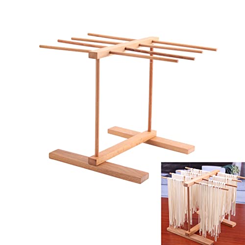 PEVSCO Estante de secado de madera para pasta de fideos caseros, fácil de transferir para secar fideos y cocinar, diseño de suspensión desmontable