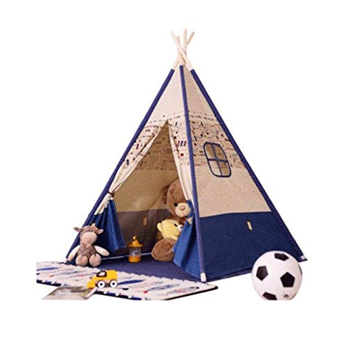 ZQXMH Tipi Carpa Plegable for niños Niños Tiendas el Juego for niños y niñas con maletín de Transporte Lienzo Juguete for niña o niño Interior y Exterior