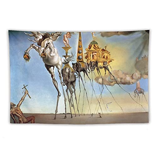 HUAFENG Salvador Dalí - Póster de poliéster para pared, diseño de la tentación de San Antonio, decoración para dormitorio, moderno hogar, obras de arte, 40 x 60 pulgadas