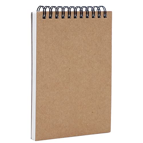 Sketchbook A6 Bloc de Dibujo – Cuaderno en espiral con tapa Kraft 60 lados (30 hojas) para Lápiz Acuarela Dibujo Escritura