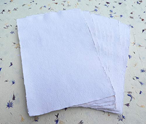 Papel de acuarela hecho a mano, A4, 10 hojas, textura rugosa, color blanco, 225 g/m², algodón (AR224)