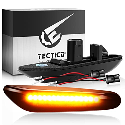 TECTICO LED Intermitentes Laterales Dinamicos Amarillo ámbar CE E8 Coche Luz Intermitentes Compatible con BMW E90 E91 E92 E93 E81 E82 E83 E84 E87 E88 E60 E61 E46 E36, 2 Piezas