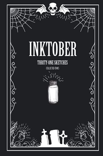 Inktober ✒️ Sketches book, collecting INKS for October collection : Art challenge with collecting ink gimmick inside this sketches book.: 6x9 compact ... sketches (blank back pages for easily usage)