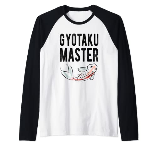 Gyotaku Hobbie diseño para papá japonés de impresión de peces Camiseta Manga Raglan