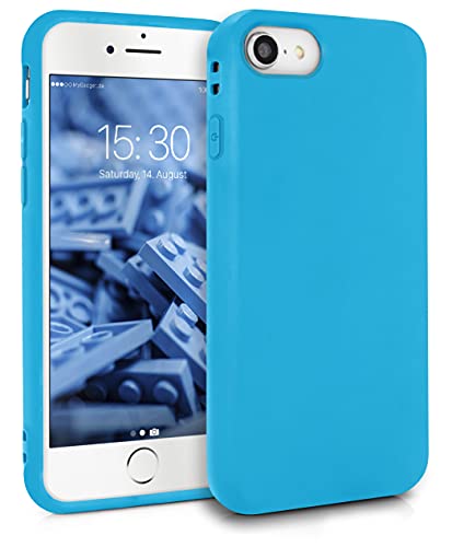 MyGadget Funda para Apple iPhone SE 2022/2020 / 7/8 en Silicona TPU - Carcasa Slim & Flexible - Case Resistente Antigolpes y Anti choques Protectora Azul Claro