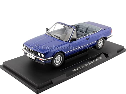 Compatible con 1985 BMW Serie 3 (E30) Cabriolet Azul Metalizado 1:18 MC Group 18381