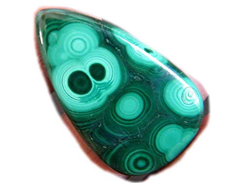 RASIYO Malachite Cabochon, Natural Green Malachite, Green Malachite Gemstone, 64Ct Pear Shape 42x25x5mm, K-03169