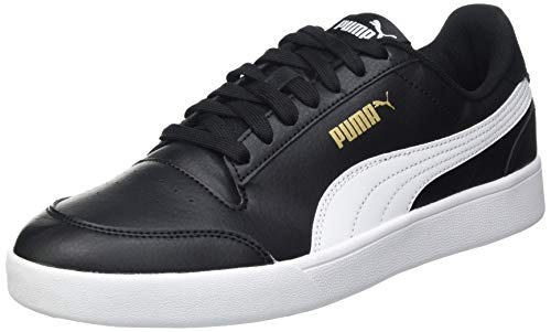 PUMA Unisex Adults' Fashion Shoes SHUFFLE Trainers & Sneakers, PUMA BLACK-PUMA WHITE-PUMA TEAM GOLD, 40