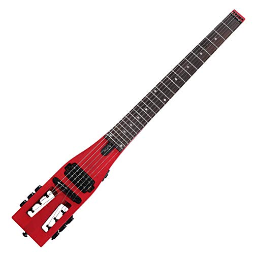Anygig - Guitarra eléctrica práctica portátil de viaje, 82 cm, 1,6 kg, escala completa de 64,8 cm, con bolsa de transporte, diestro, rojo cereza mate