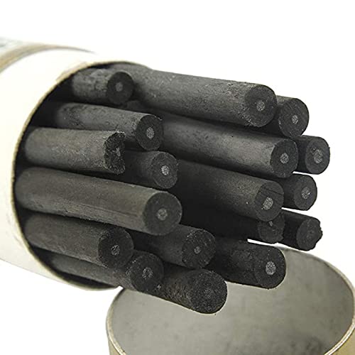 XHBTS Carbón vegetal, suave, negro, 25 varillas de carbón para dibujar, bosquejar y bellas artes, lápices de carbón de sauce para dibujo (3-5 mm)