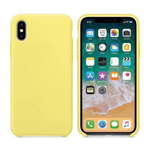 CABLEPELADO Funda Silicona iPhone X Textura Suave Color Amarillo Claro