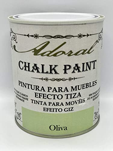 ADORAL - Chalk Paint Pintura para muebles Efecto Tiza 750 ml (Verde Oliva) - Renueva tus muebles