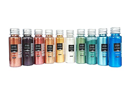 Resin Pro - Pigmentos nacarados SAHARA 10 x 10 GR - Mezcla metálica, compatible con epoxi, poliuretano, acrílico, barnices, creaciones artísticas - Multicolor