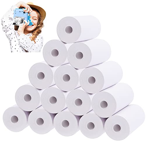 15 Rollos de Papel Térmico para Cámaras Infantiles 57 x 30 mm Rollo de Recambio de Papel de Etiquetas Fotográficas Instantáneas, Resistente al Agua, al Aceite y a los Arañazos