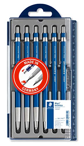 STAEDTLER Mars Technico 780 C PR5, Portaminas Técnico para Minas de 2 mm de Ancho, Pack con 6 Unidades, Multicolor