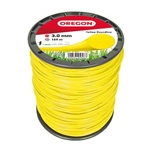 Oregon Hilo Redondo Amarillo para Desbrozadoras y Cortacésped, Nailon de Calidad Profesional, Compatible con la Mayoría de Modelos, 3 mm x 169 m (69-371-Y)