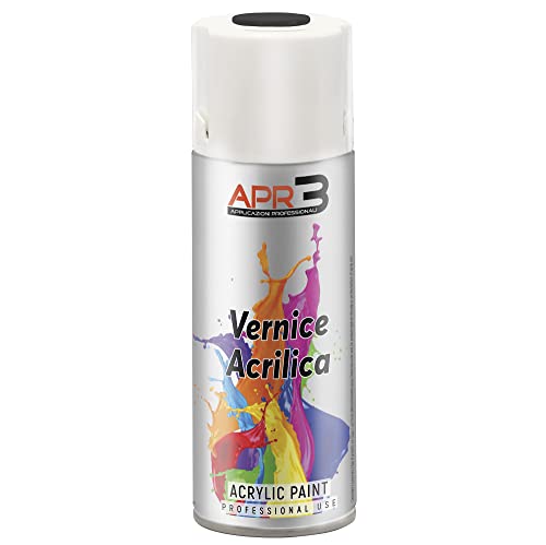 APR3 - Pintura Acrílica en Spray, Color Negro Brillo, RAL 9005, Perfecto para Múltiples Aplicaciones en Exterior e Interior, 400 ml
