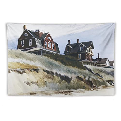 Póster de Edward Hopper Cottages at Wellfleet, arte de pared, tapiz de poliéster, obras de arte, decoración de dormitorio, sala de estar, 40 x 60 pulgadas