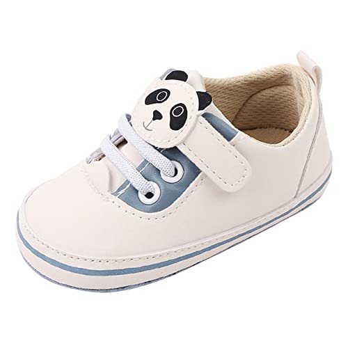 TDEOK Zapatillas de deporte para niños 23 niños pequeños zapatos de suela suave de dibujos animados Panda Encaje Up zapatos casuales princesa zapatos niños pequeños zapatos, azul, 19 EU