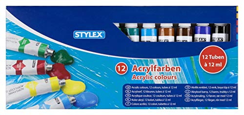 Stylex 12 ml tubos de pintura acrílica (12 piezas) , color/modelo surtido
