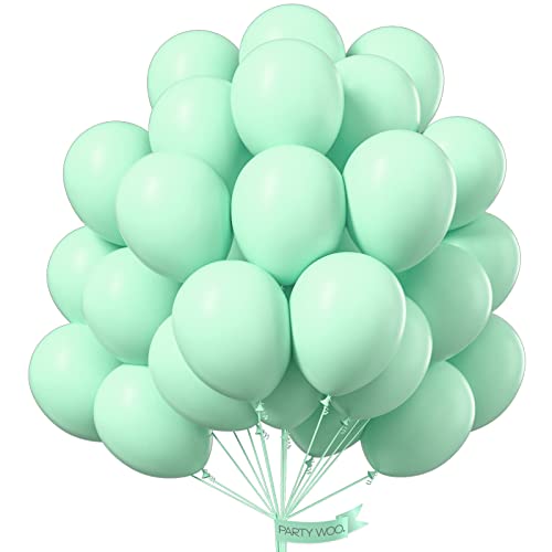 PartyWoo Globos verdes, 50 globos verdes de 12 pulgadas, globos verdes pastel, globos de látex, globos de fiesta para globos verdes, garland arch kit, baby shower, bodas, decoración de cumpleaños