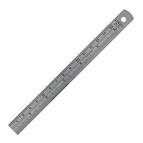 Linex Lxesl15 - Regla (acero inoxidable, sistema métrico e imperial, con tabla de conversión 150 mm)