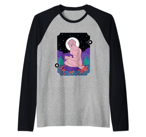 Mujer Arte Pintura Desnuda Camiseta Manga Raglan