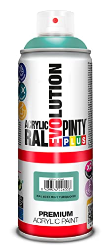 Pintura spray Acrílica Brillo PINTYPLUS EVOLUTION 520cc Mint turquoise Ral 6033