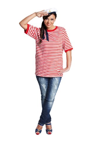 Rubies 14864-5 - Camiseta de Rayas de Manga Corta, Color Rojo y Blanco