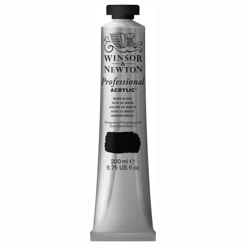 Winsor & Newton Professional - Pintura acrílica, tubo 200 ml, color negro de marte