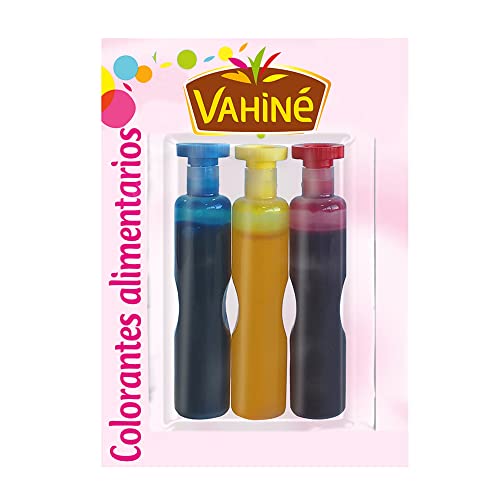 Vahiné - Pastelería - Colorantes Alimentarios Líquidos - Azul, Rojo, Amarillo - 3 Colores