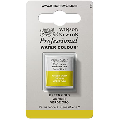 Winsor & Newton Acuarela Profesional - pastilla medio godet de acuarela color oro verde