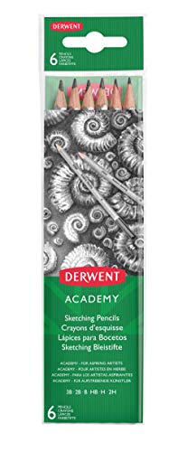 DERWENT 2300086 - Pack de 6 lápices grafito - graduación 2H-3B