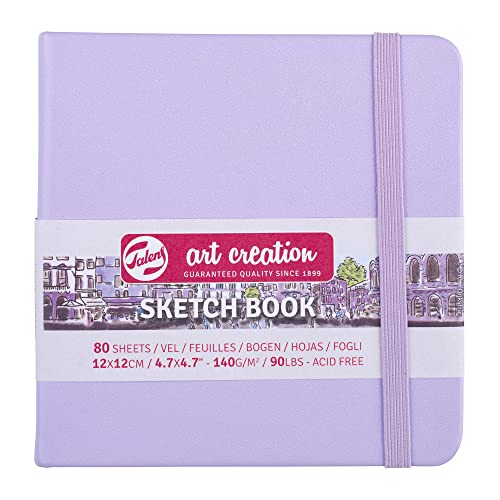 Talens Art Creation Cuaderno de bocetos 80 hojas, 12 cm x 12 cm, violeta pastel